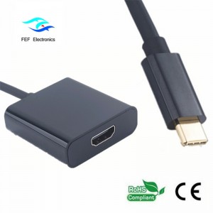 USB type c naar HDMI vrouwelijke converter metalen behuizing Code: FEF-USBIC-006