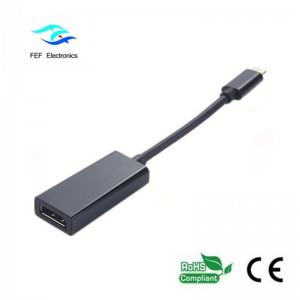 USB TYPE-C naar Displayport female converter Metalen behuizing Code: FEF-USBIC-004